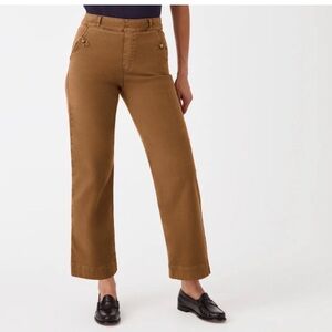 BOGO! SPANX Stretch Twill Cropped Wide Leg Pant Camel Acorn Tan Large